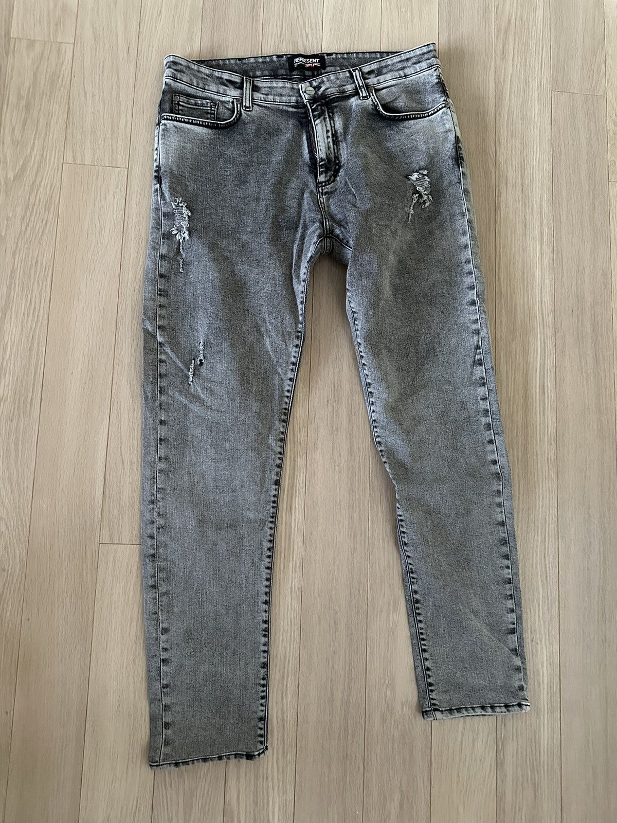 Represent Distressed Denim - Acid Grey Denim