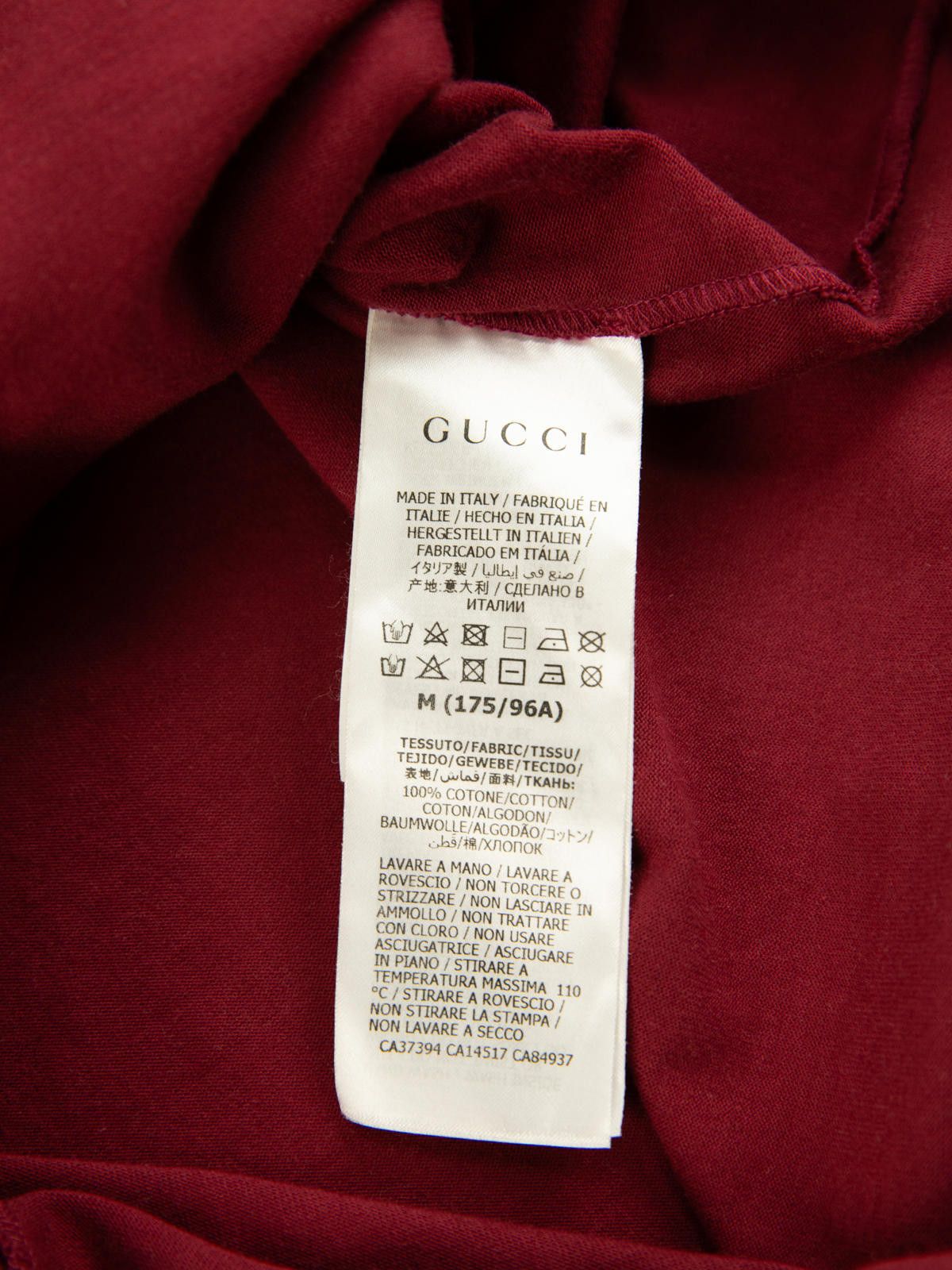 Gucci Gucci Mens Original Gucci Burgundy T Shirt Medium Red Size US M / EU 48-50 / 2 - 7 Thumbnail