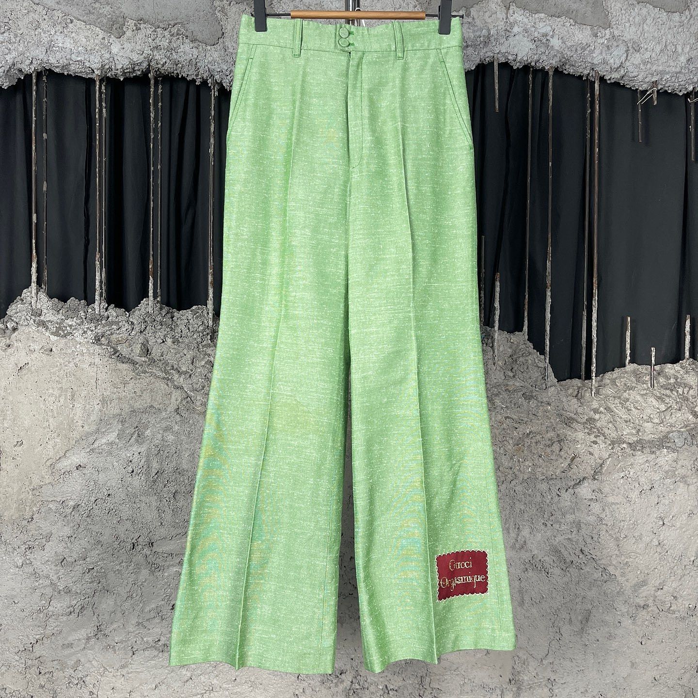 Gucci Gucci Orgasmique Green Wide Leg Pants Size 36 Size 25" / US 0 / IT 36 - 1 Thumbnail