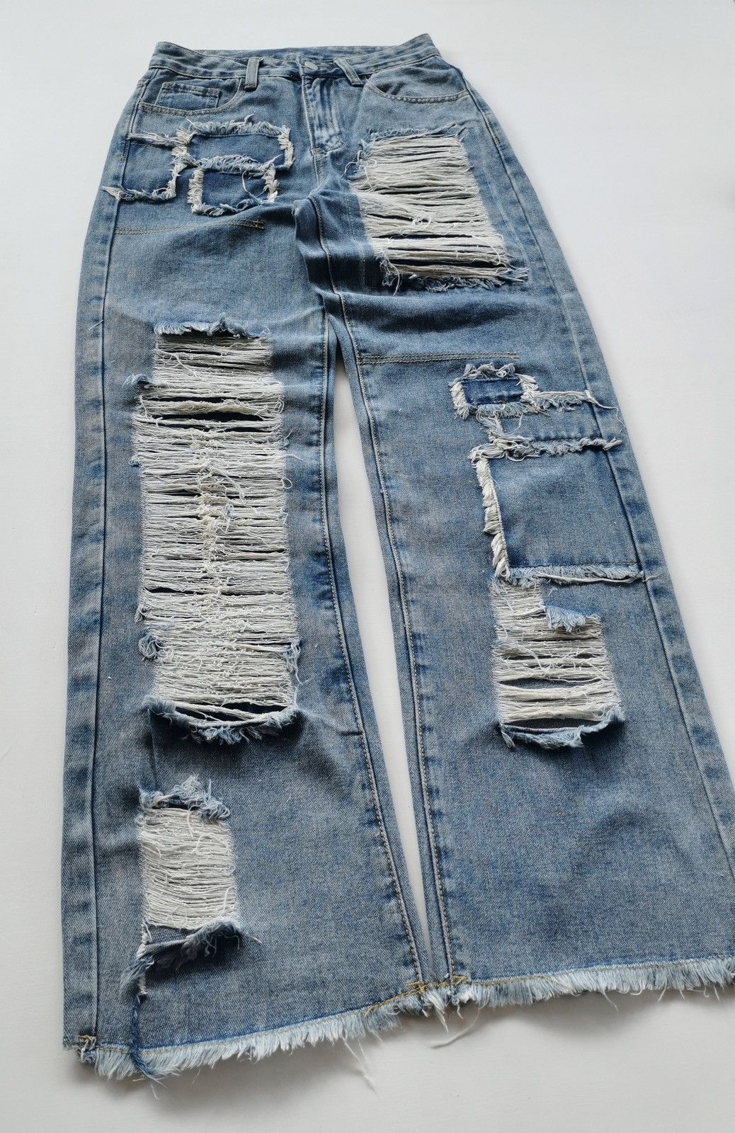 Japanese Brand × Jean × Kapital Romwe Loose Boro Patchwork Jeans Women Kapital inspired Size 27" / US 4 / IT 40 - 2 Thumbnail