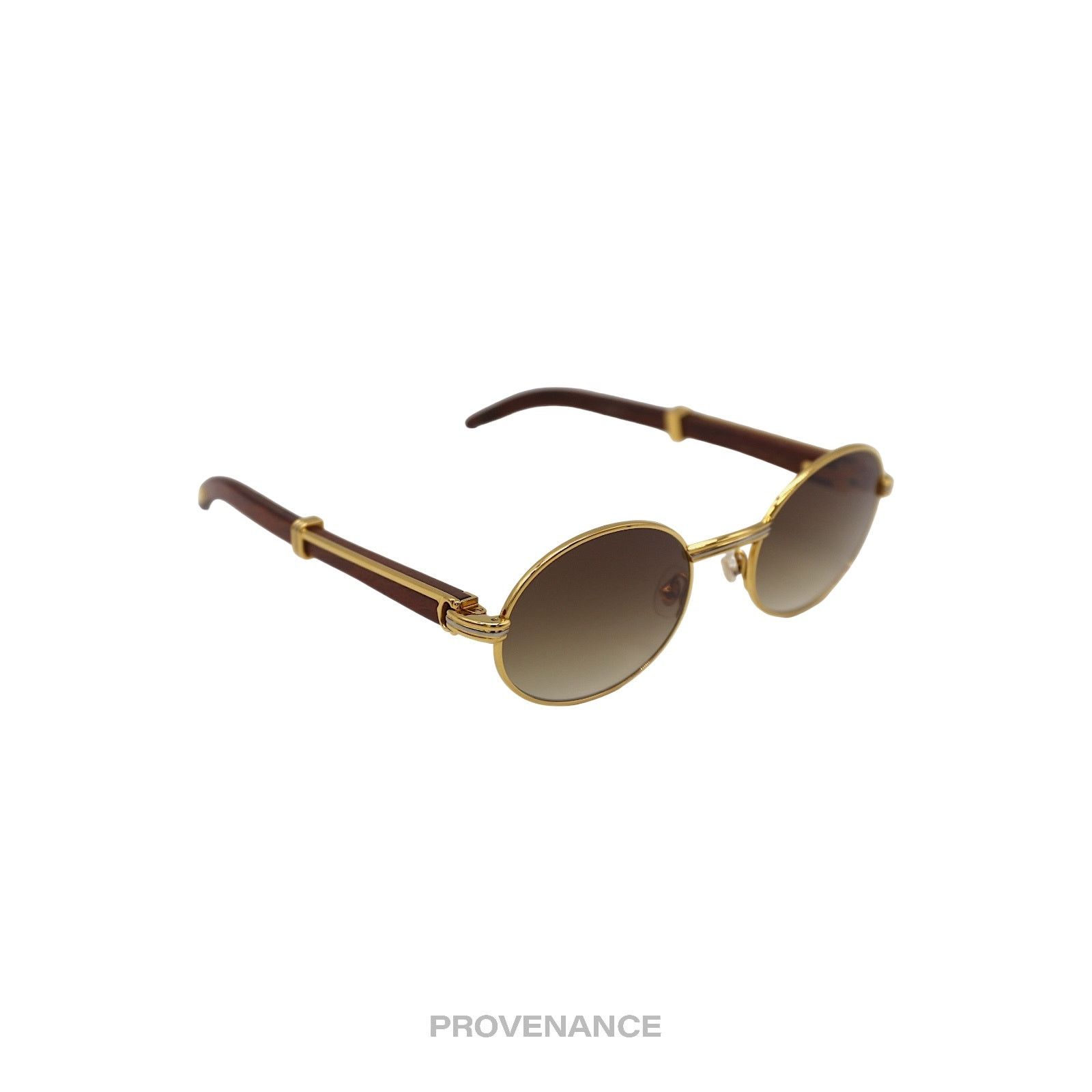 Cartier 🔴 Cartier Giverny Sunglasses - Bubinga Gold Trinity Brown Size ONE SIZE - 3 Thumbnail