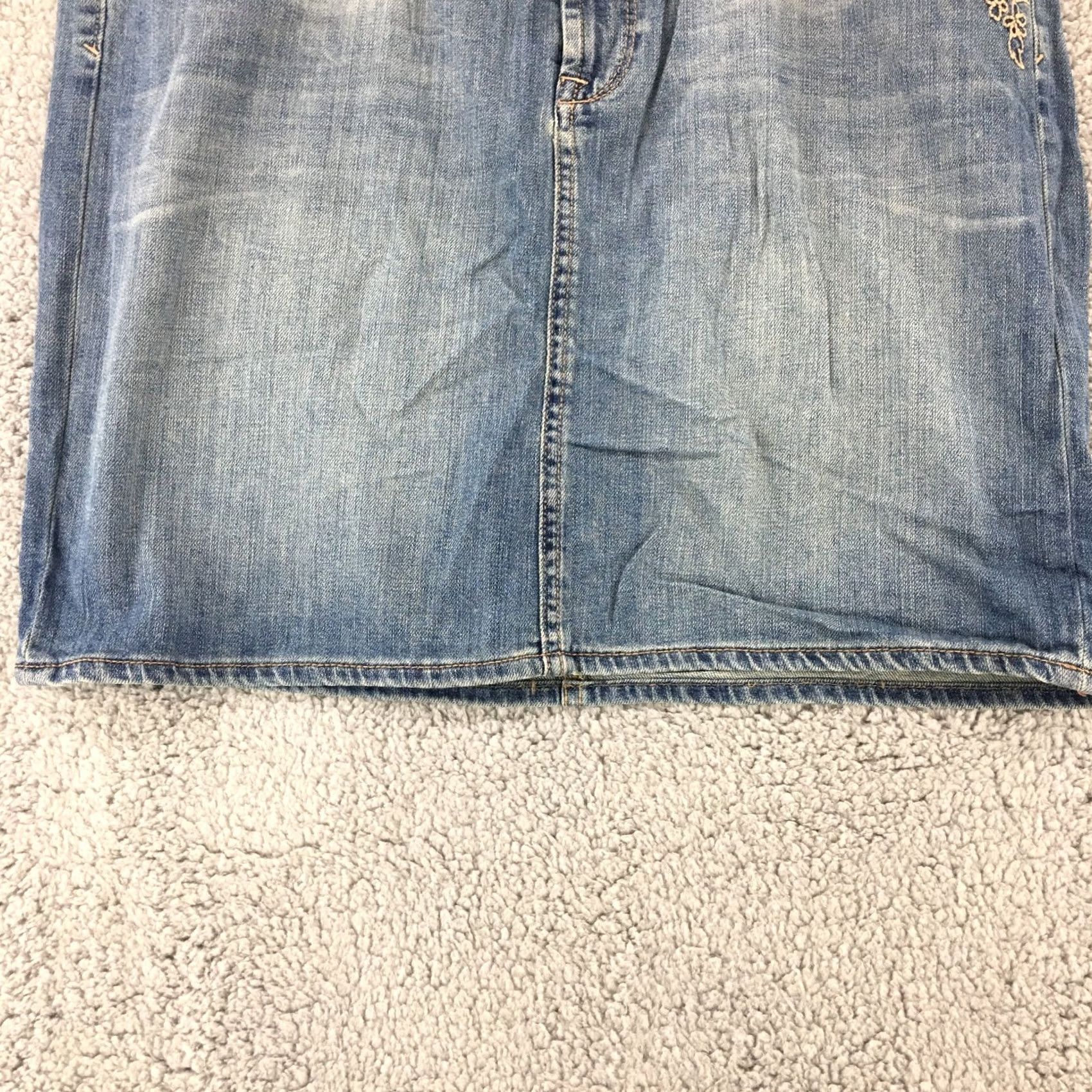 Eddie Bauer Eddie Bauer Denim Skirt Womens 12 Blue Pencil Straight Zip Fly Cotton Blend Skirt Womens 12 Blue Pencil Straight Zip Fly Cotton Blend Size 34" / US 12 / IT 48 - 6 Thumbnail