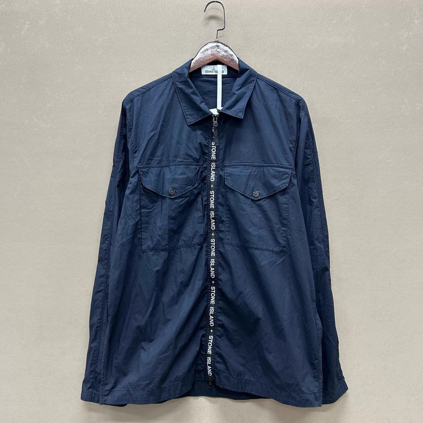 Stone Island Stone Island Black Zipper Logo Print Jkt XL 99 New Size US XL / EU 56 / 4 - 1 Thumbnail