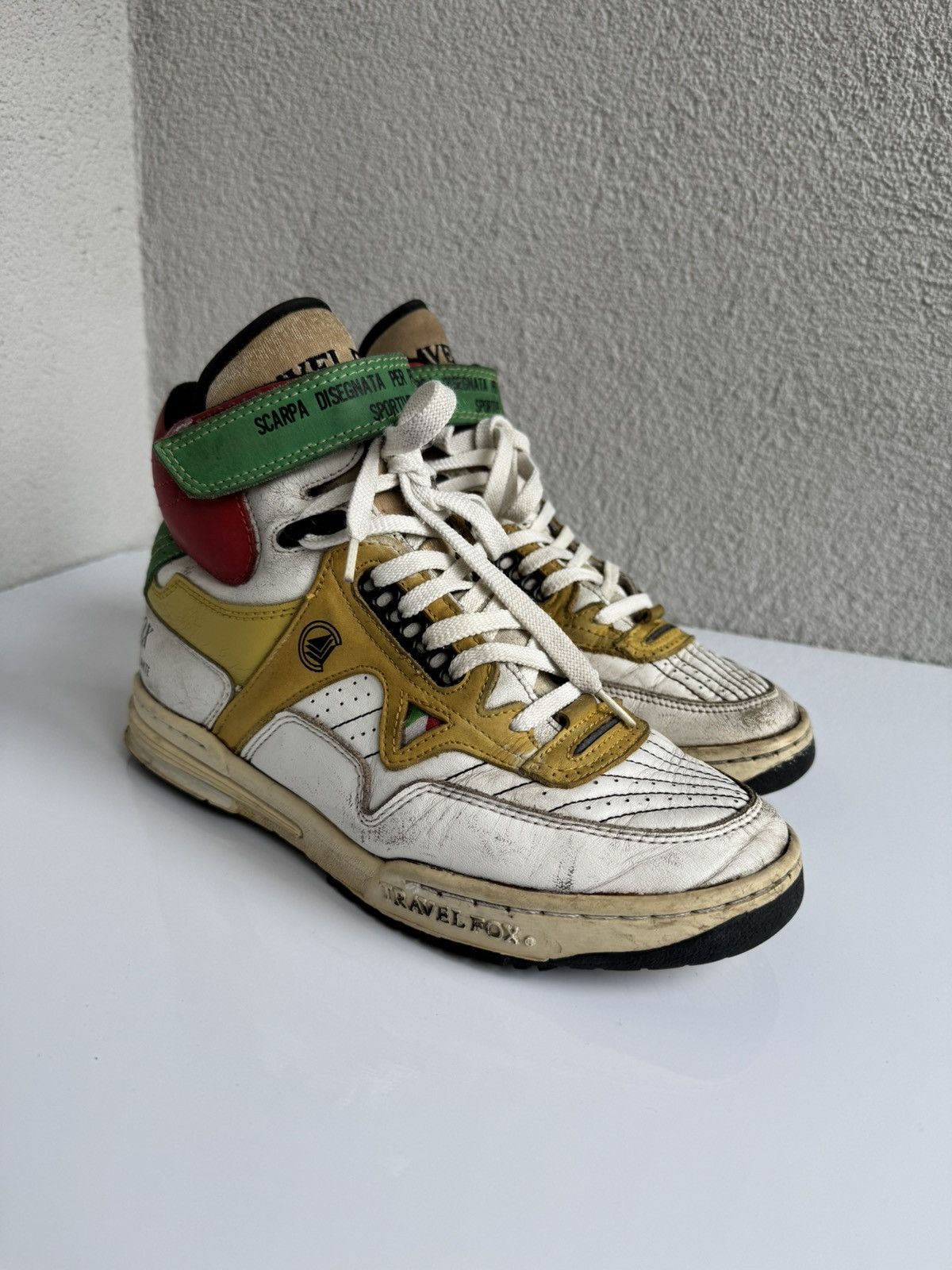 Vintage Vintage Travel Fox High Top Sneakers Leather Retro 80s Size US 8 / EU 41 - 3 Thumbnail
