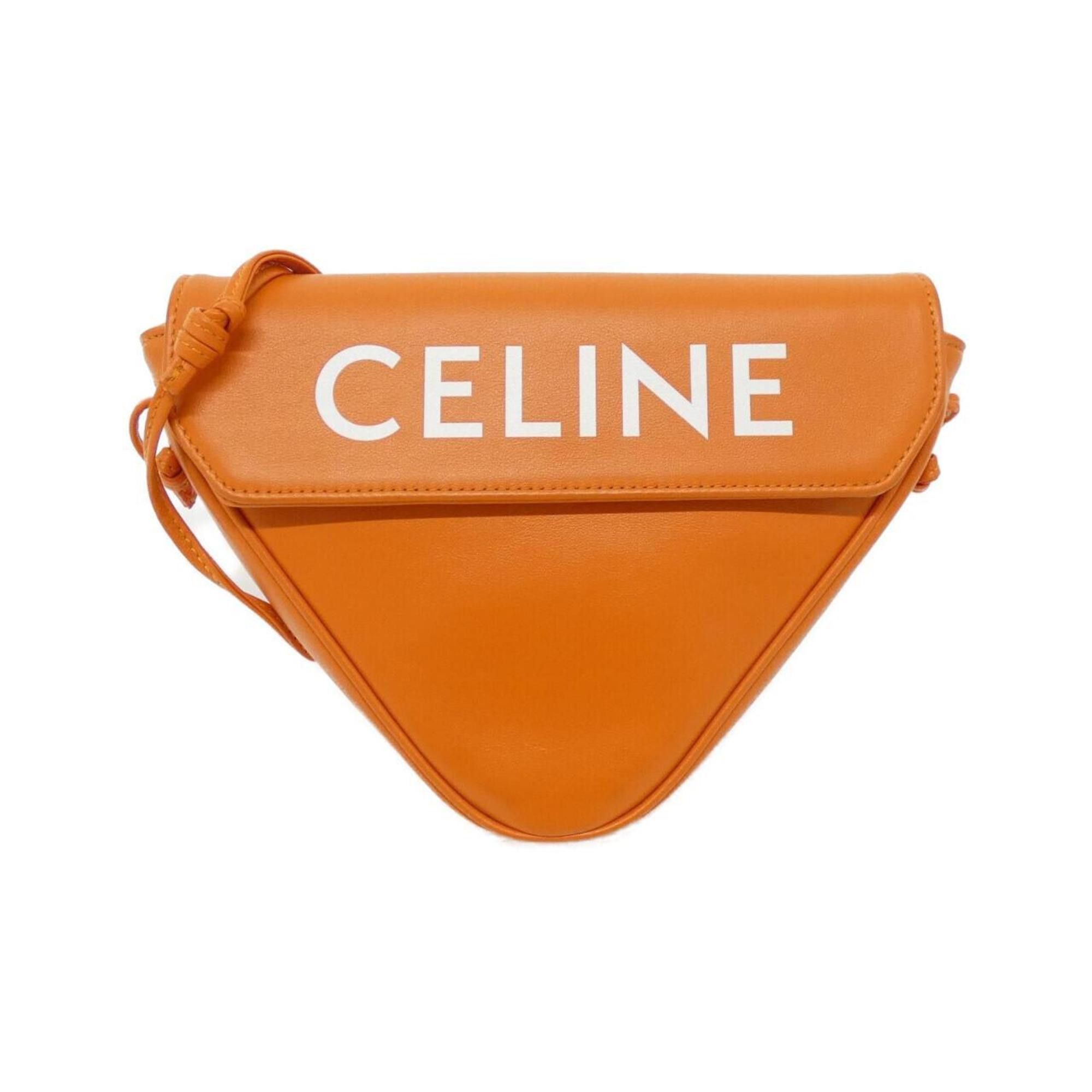 Celine Triangle Handbag 195903Dcs Shoulder Bag in Orange, Women's
