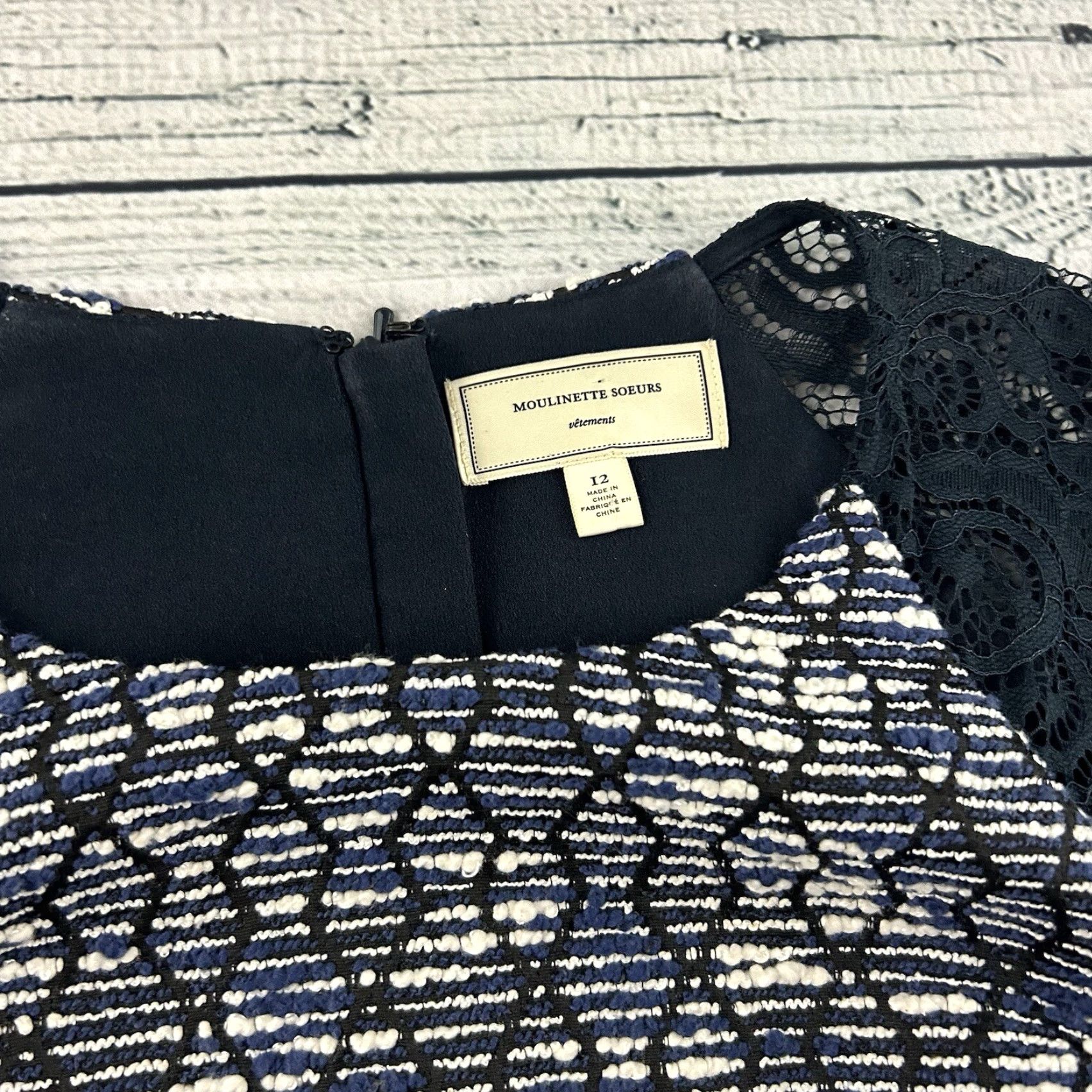 Anthropologie Moulinette Soeurs Blue Floral Pencil Dress Women's 12 Sleeveless Knee Length Button-Up 12 Womens Size XL / US 12-14 / IT 48-50 - 2 Thumbnail