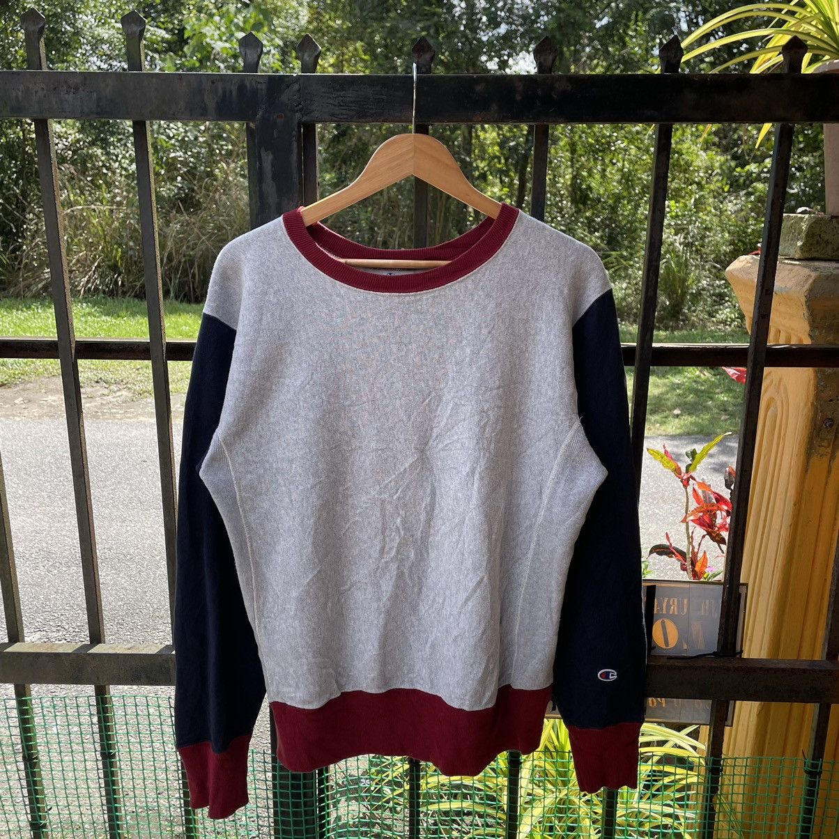 Champion × Vintage 🔥Vintage Champion Reverse Weave Tricolour Plain Sweatshirts Size US M / EU 48-50 / 2 - 1 Thumbnail