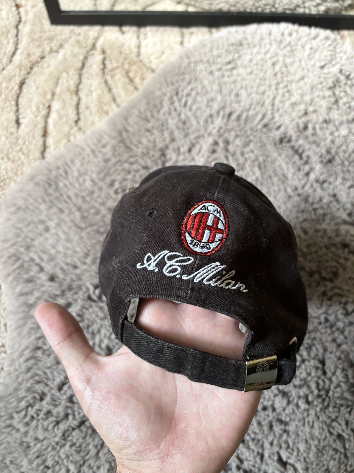 Vintage Milan Cap Vintage Faded Big Logo Soccer hat Size ONE SIZE - 4 Thumbnail