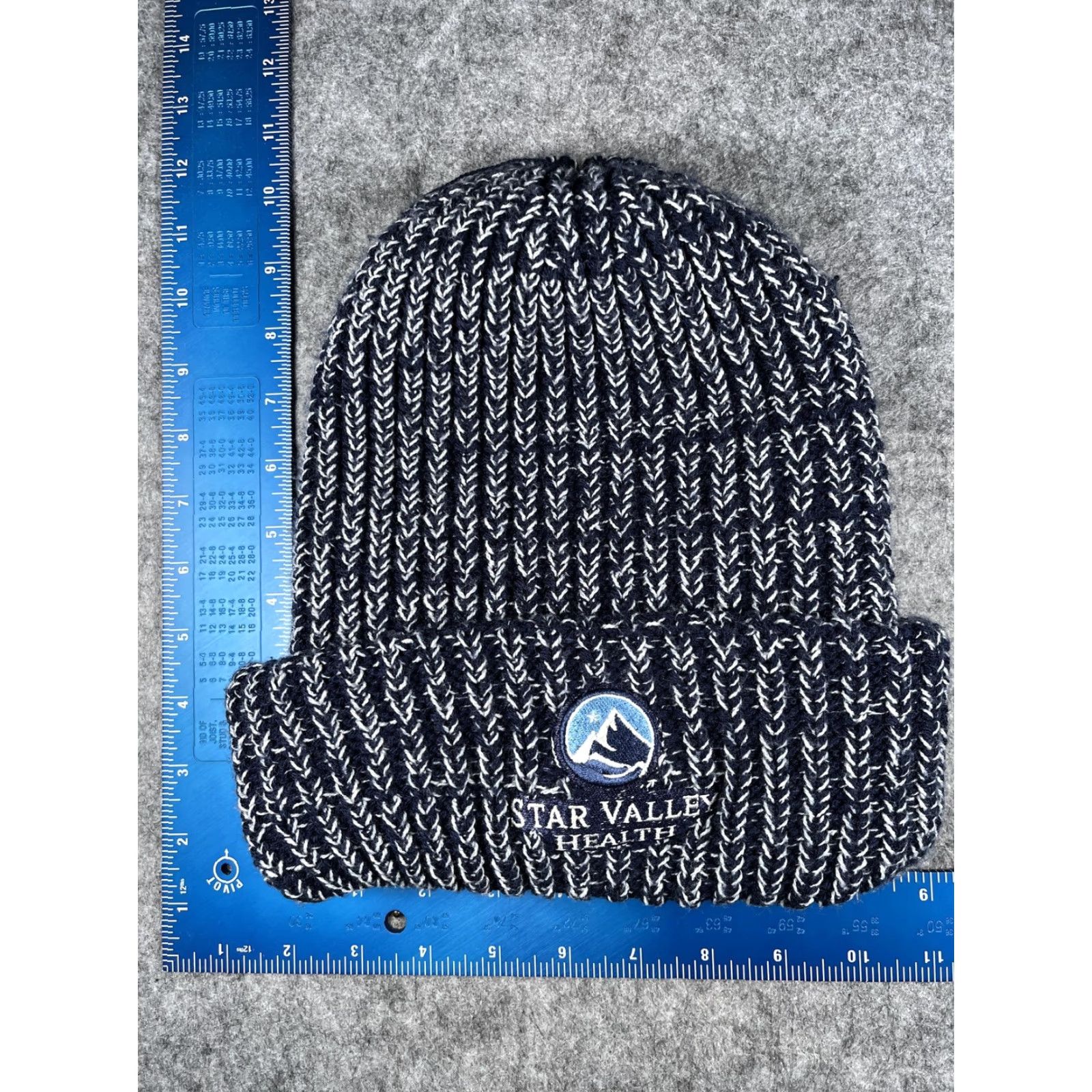 Vintage Star Valley Health Hat Beanie Mens One Size Blue Knit Striped Casual Winter Size ONE SIZE - 2 Thumbnail