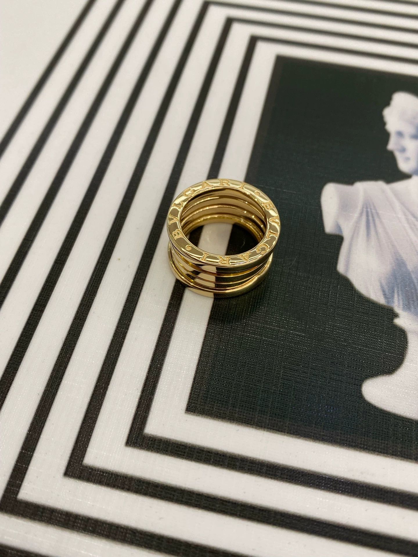 Bvlgari Bvlgari 18K Gold Five-Ring Ring Size 48 Size ONE SIZE - 1 Thumbnail