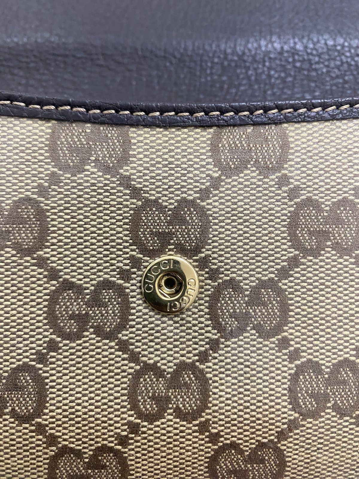 Gucci Gucci Beige/Brown GG Stud Canvas And Leather Flap Wallet Size ONE SIZE - 15 Thumbnail