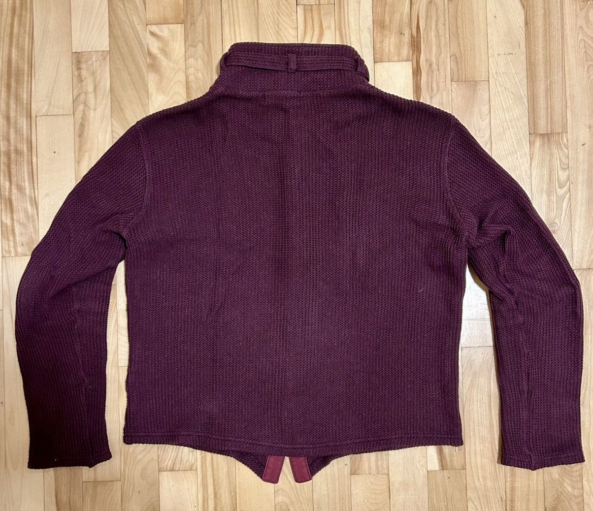 Tornado Mart Waffle Knit Belted Neck Shirt Size US XL / EU 56 / 4 - 4 Thumbnail
