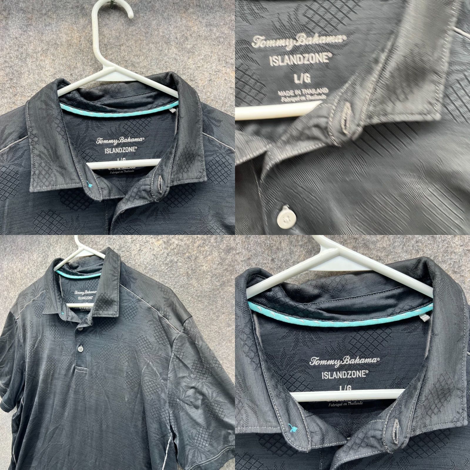Tommy Bahama Tommy Bahama Polo Shirt Men Large Gray Island Zone AOP Polo Shirt Casual Short Sleeve 48 Chest White/Gray Pineapple Logo Preppy Size US L / EU 52-54 / 3 - 8 Thumbnail