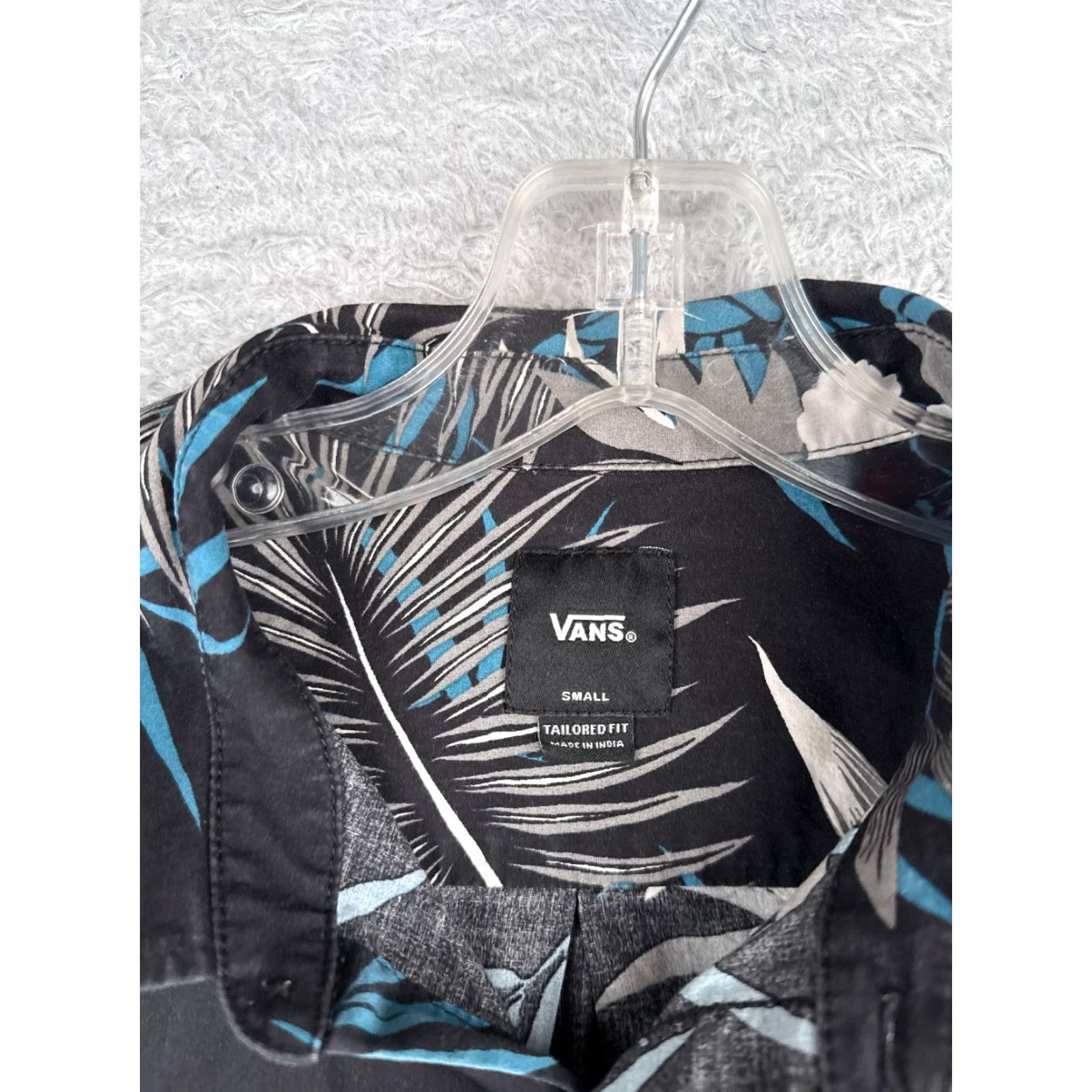 Vans VANS Shirt Men Adult Small Black Floral Leaf Hawaiian Button Up Cotton Mens Size US S / EU 44-46 / 1 - 7 Thumbnail