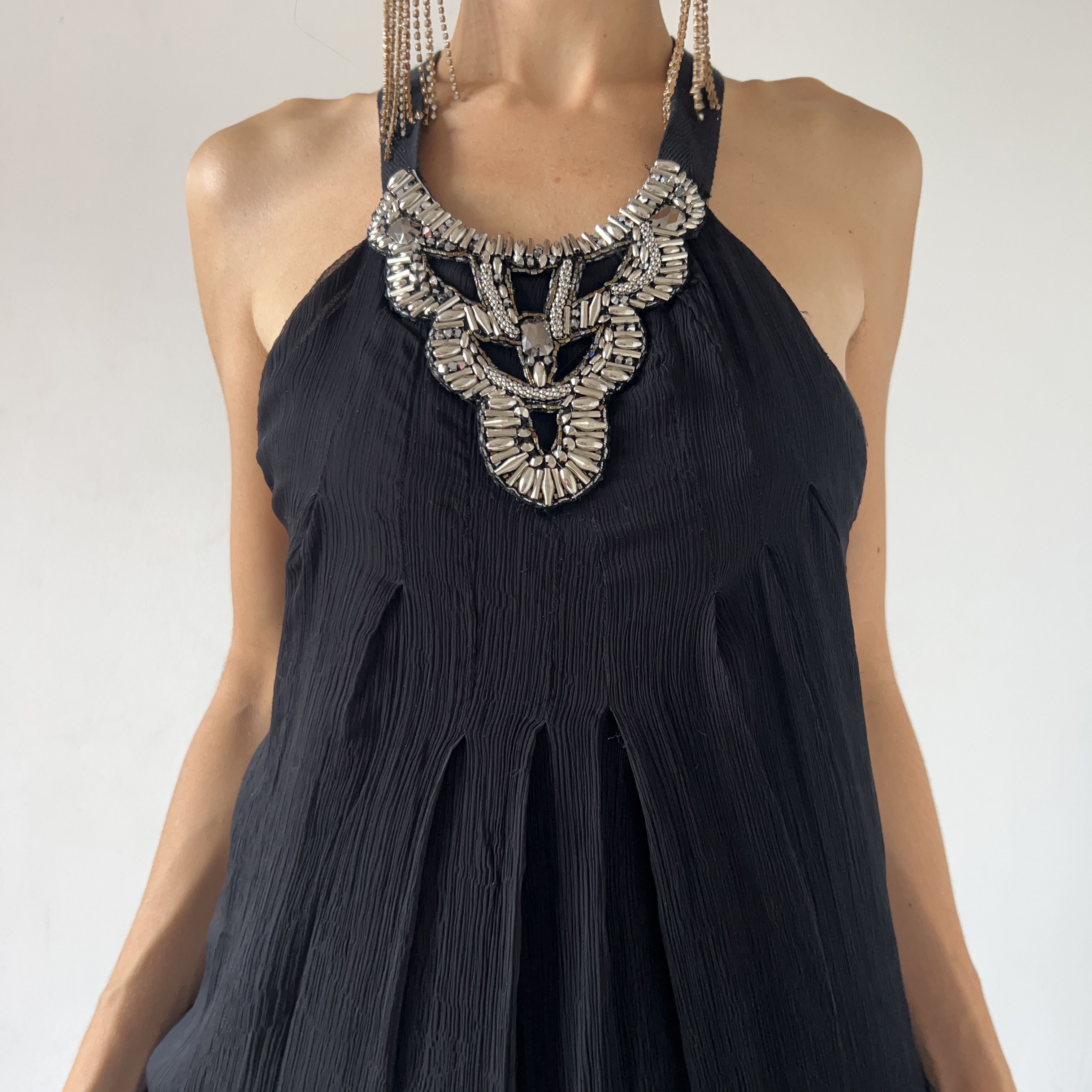 Miss Sixty Miss Sixty y2k halter beaded neck black party mini dress Size M / US 6-8 / IT 42-44 - 3 Thumbnail