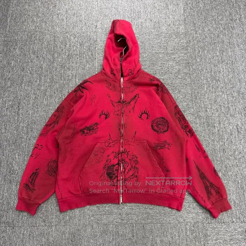 Balenciaga Tattoo Pattern Hooded Sweatshirt
