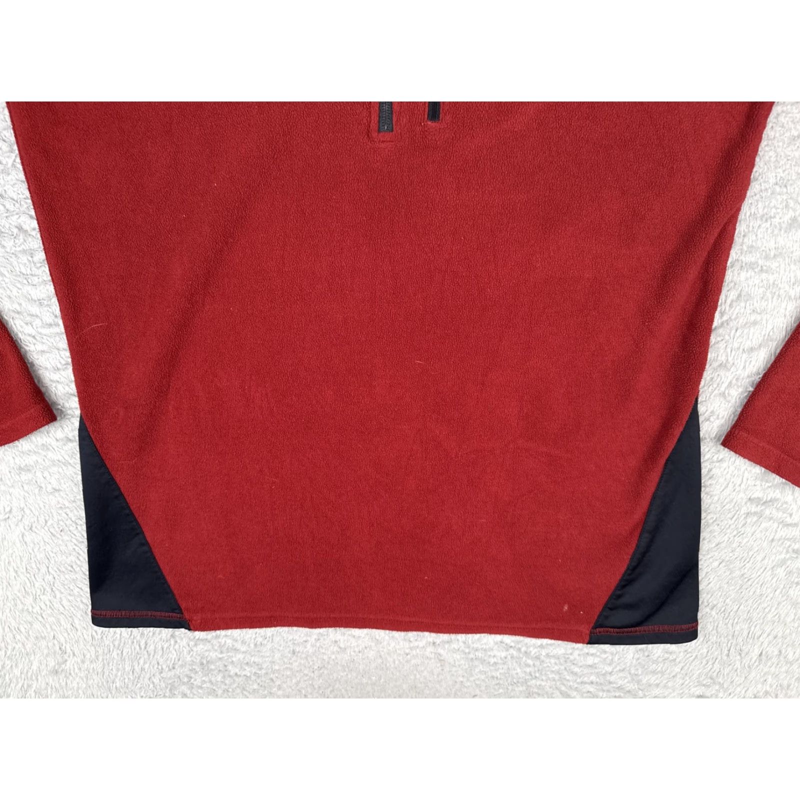 Vintage Columbia Sweater Womens L Red Black Fleece 1/4 Zip Mock Neck Pullover Raglan Sleeve Pockets Size L / US 10 / IT 46 - 5 Thumbnail
