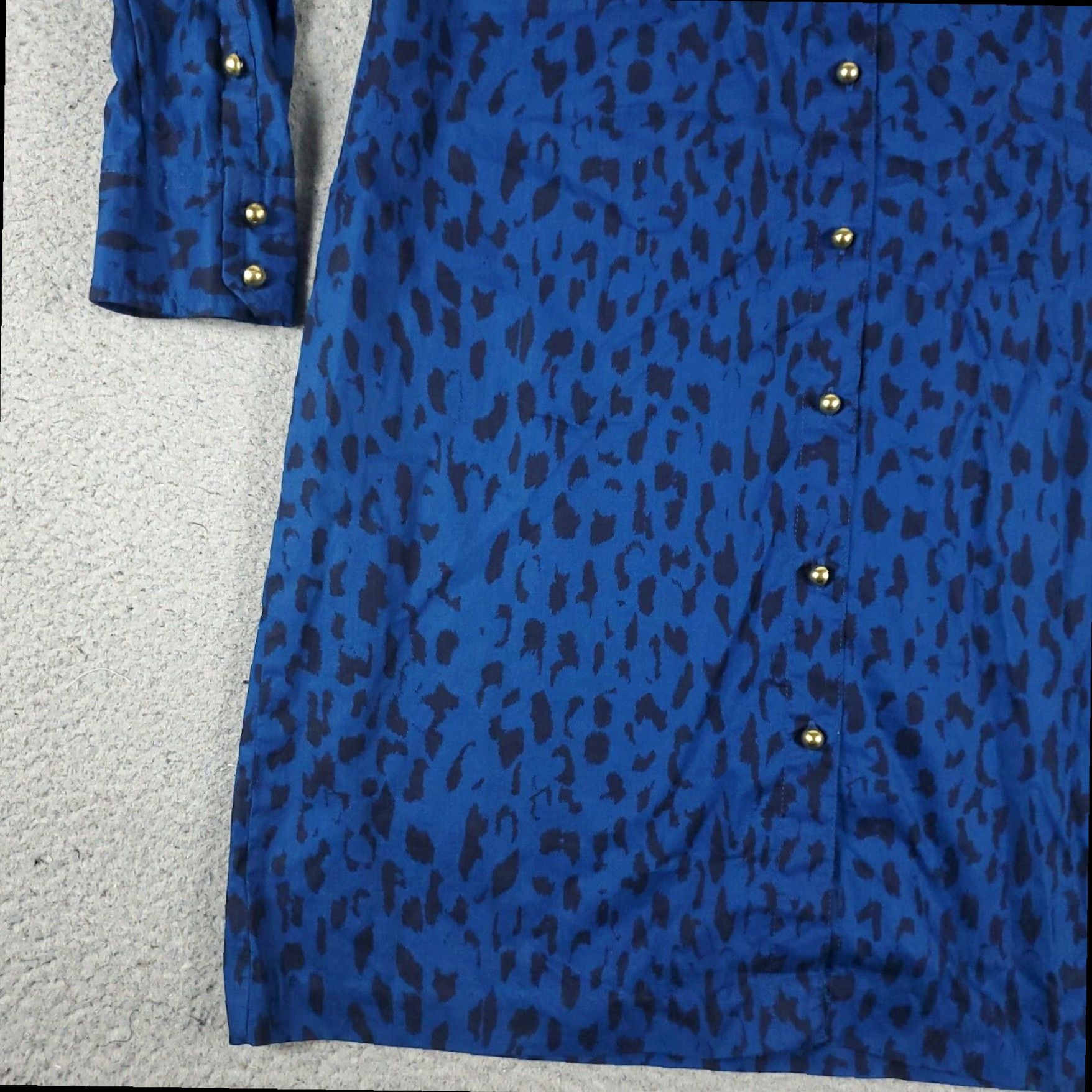 Tommy Hilfiger Tommy Hilfiger Blue Shirt Dress Womens XS Cotton Short Sleeve Button Front Size XS / US 0-2 / IT 36-38 - 3 Thumbnail