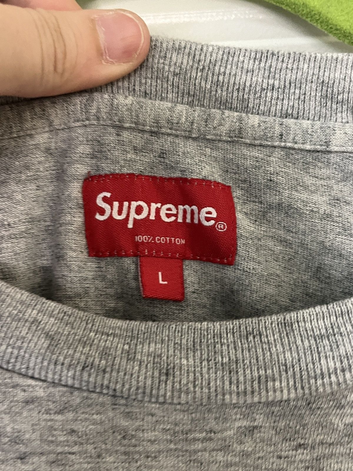 Supreme Grey Supreme Shirt with Embroidered Logo Size US L / EU 52-54 / 3 - 3 Thumbnail