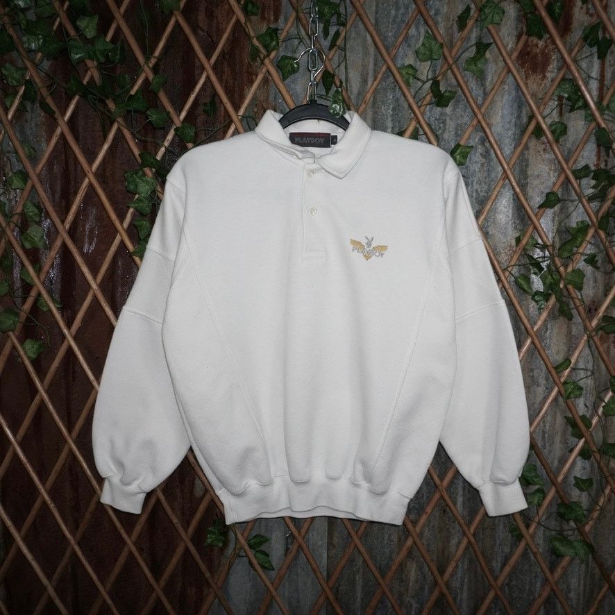 Playboy Medium-Vintage Y2K playboy embroider 1990s rugby sweatshirt Size US M / EU 48-50 / 2 - 1 Thumbnail