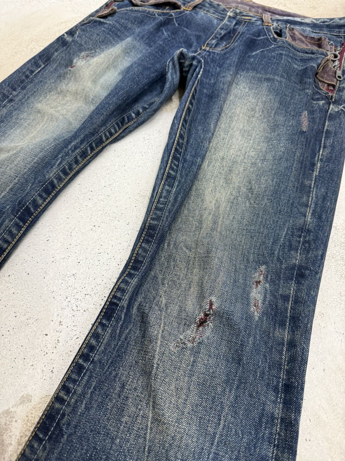 semanticdesign Semanticdesign Japanese Mudwash Studded Flare Denim Pants Size US 35 - 7 Thumbnail