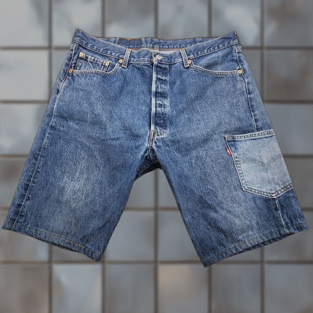 Levi's VINTAGE Levis 501xx Shorts Mens 40 Blue Denim Carpenter Utility Pocket Button Fly 5-Pocket Denim Workwear Summer Casual Mens Size US 40 / EU 56 - 1 Thumbnail