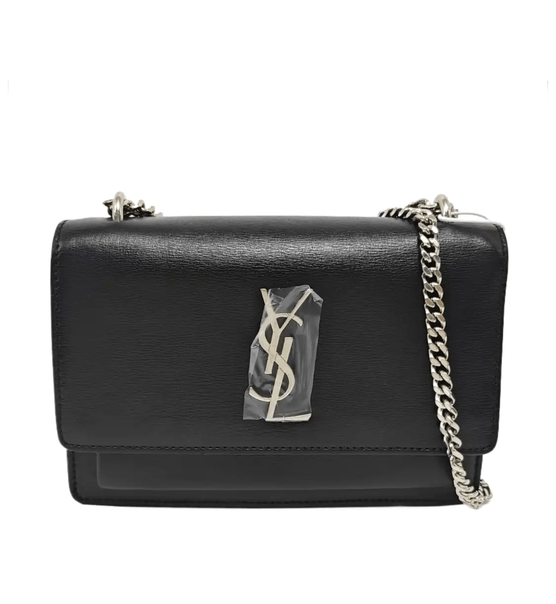 Saint Laurent Paris Ysl Sunset Black Cowhide Leather Shoulder Bag Crossbody Bag, Women's