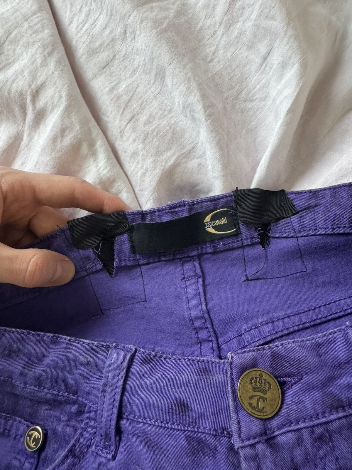 Roberto Cavalli Cavalli Jeans Rare Vintage Leopard Purple PunkRock Pant Y2k Size 29" - 4 Thumbnail