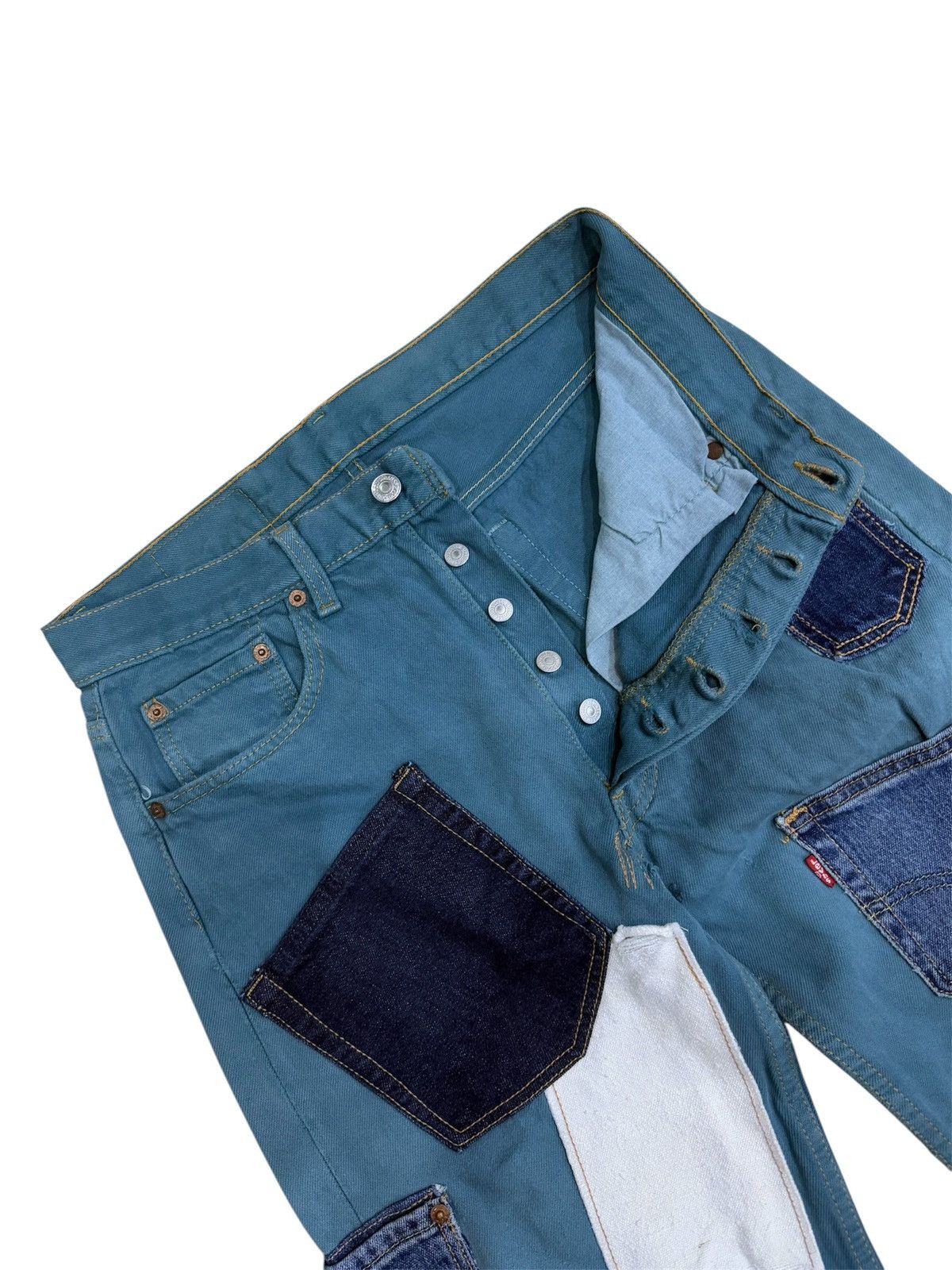 Levi's VINTAGE 90s LEVI’S 501 PATCHWORK DISTRESSED JEANS Size US 30 / EU 46 - 3 Thumbnail