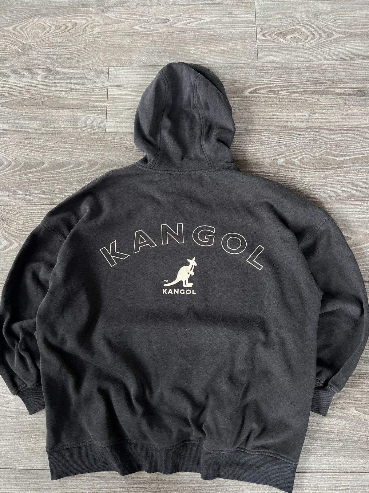 Designer ‼️Rare Oversized Big Logo Kangol x H&M Distressed Hoodie‼️ Size US M / EU 48-50 / 2 - 6 Thumbnail
