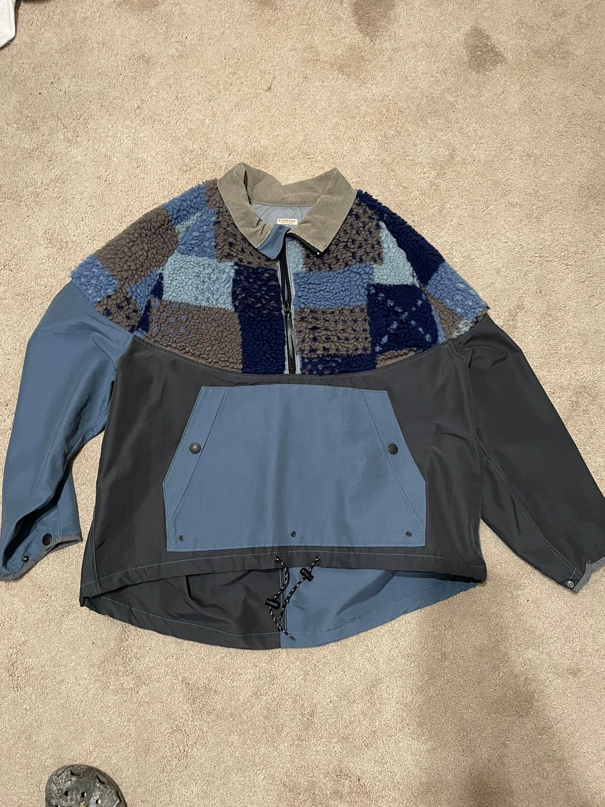 Pre-owned Kapital 60/40 Cloth X Tugihagi Fleece Hutte Anorak - Navy