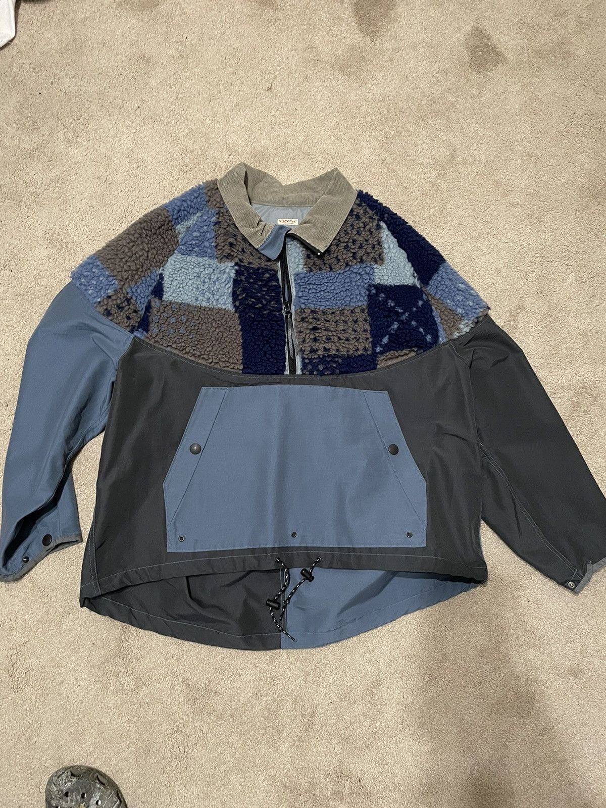 image of 60/40 Cloth X Tugihagi Fleece Hutte Anorak - Navy, Men's (Size Large)