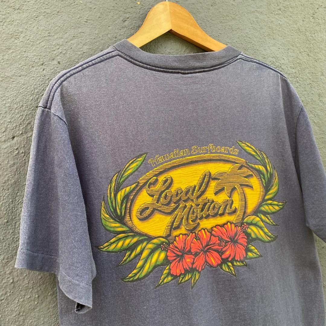 Vintage Thrashed Faded 90s Local Motion Surfing Tee Size US M / EU 48-50 / 2 - 2 Thumbnail
