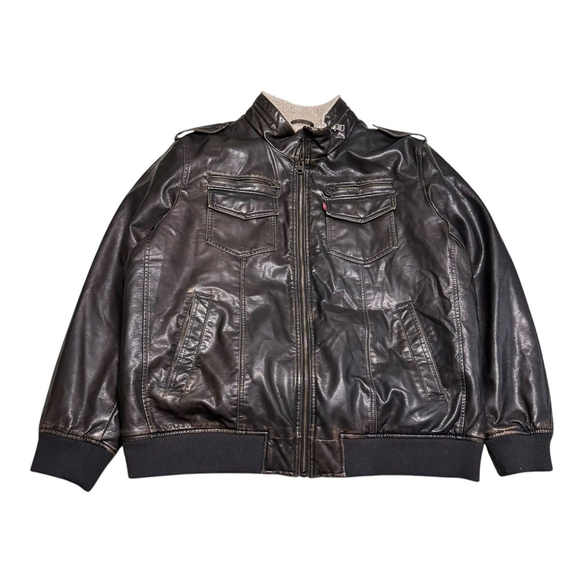 Levi's Levi’s Brown Sherpa Lined Faux Leather Jacket Men’s 2XL Size US XXL / EU 58 / 5 - 1 Thumbnail