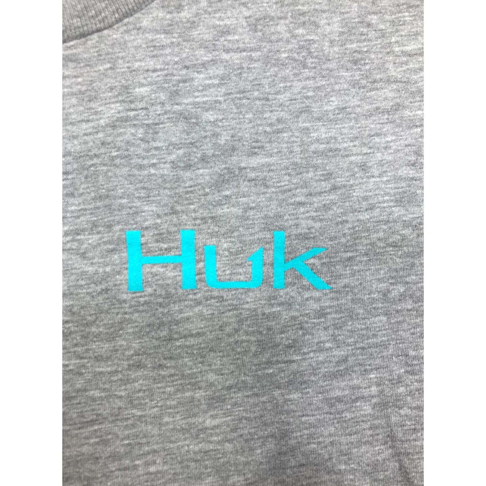 Vintage Huk Shirt Mens Small Grey Crew Deep Sea Fishing Tackle Classic Logo Marlin Size US S / EU 44-46 / 1 - 2 Thumbnail