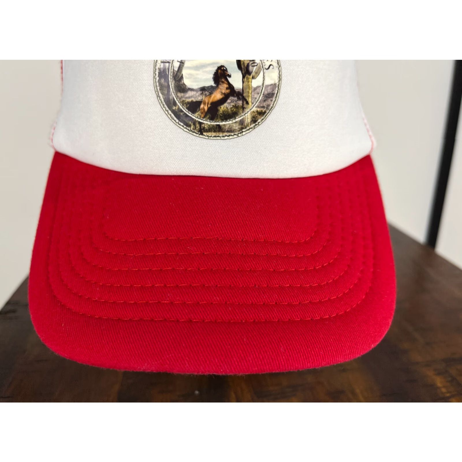 Vintage VINTAGE? Arizona Hat Cap Snap Back Adult One Size Red Trucker Polyester Western USA 1800 Size ONE SIZE - 3 Thumbnail