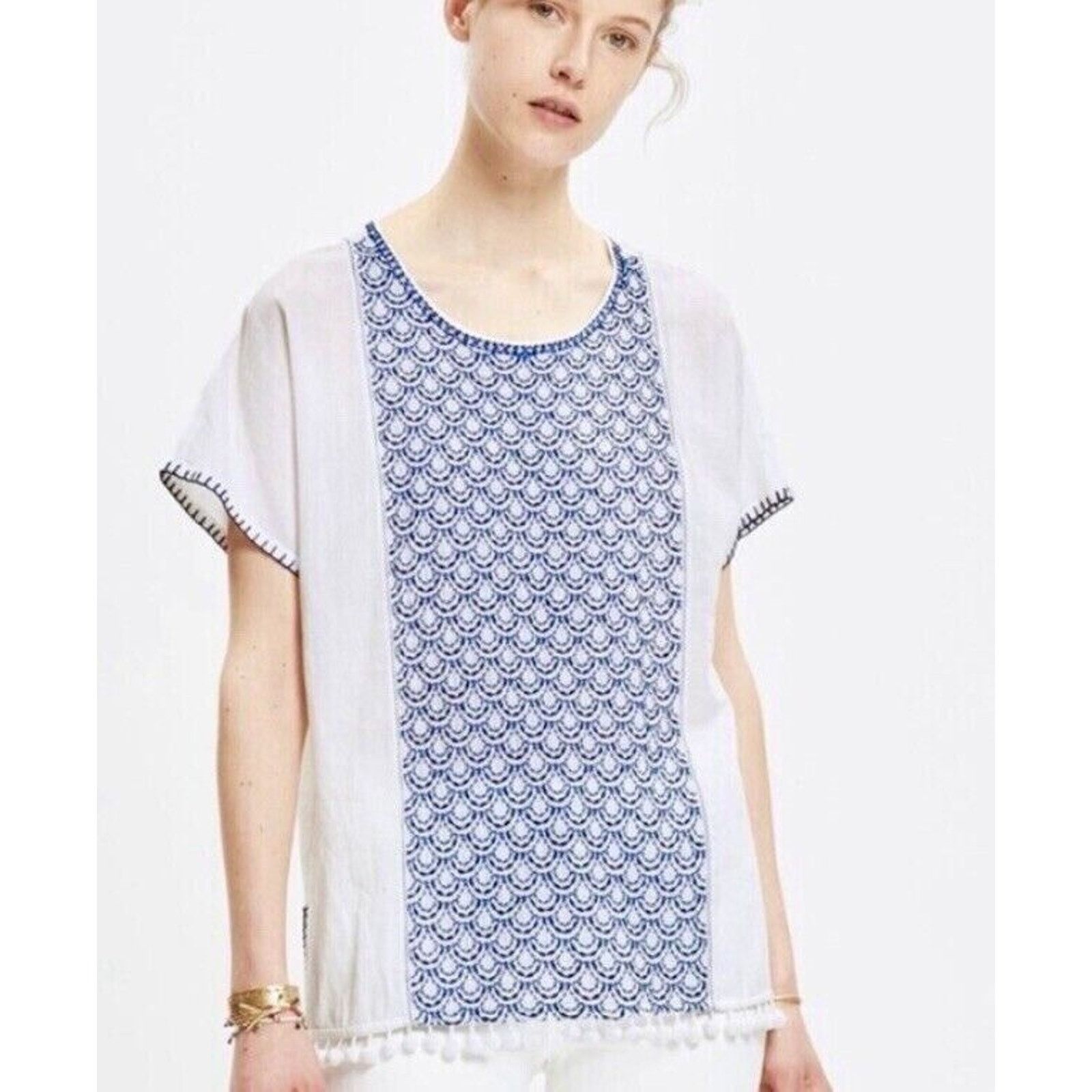 Madewell Madewell Boho cotton hippie embroidered top shirt xs Size XS / US 0-2 / IT 36-38 - 1 Thumbnail