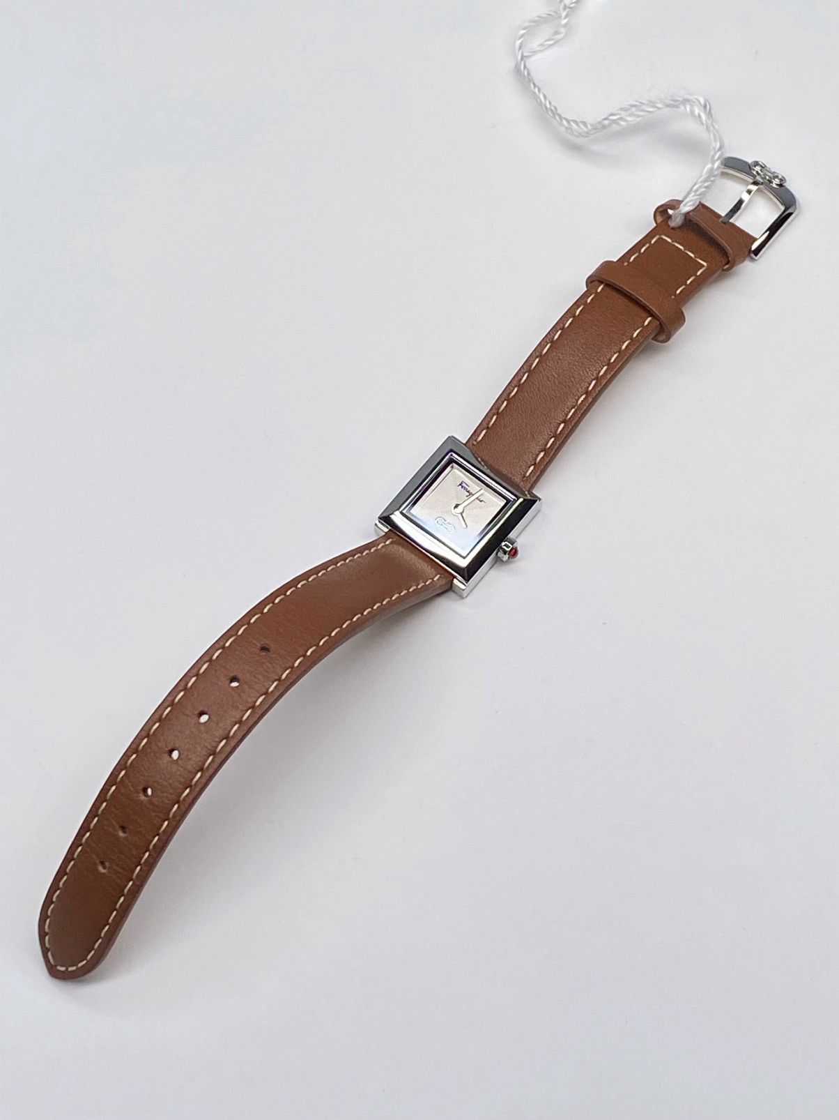 Salvatore Ferragamo Ferragamo Square Brown Leather Strap Watch 19mm Size ONE SIZE - 3 Thumbnail