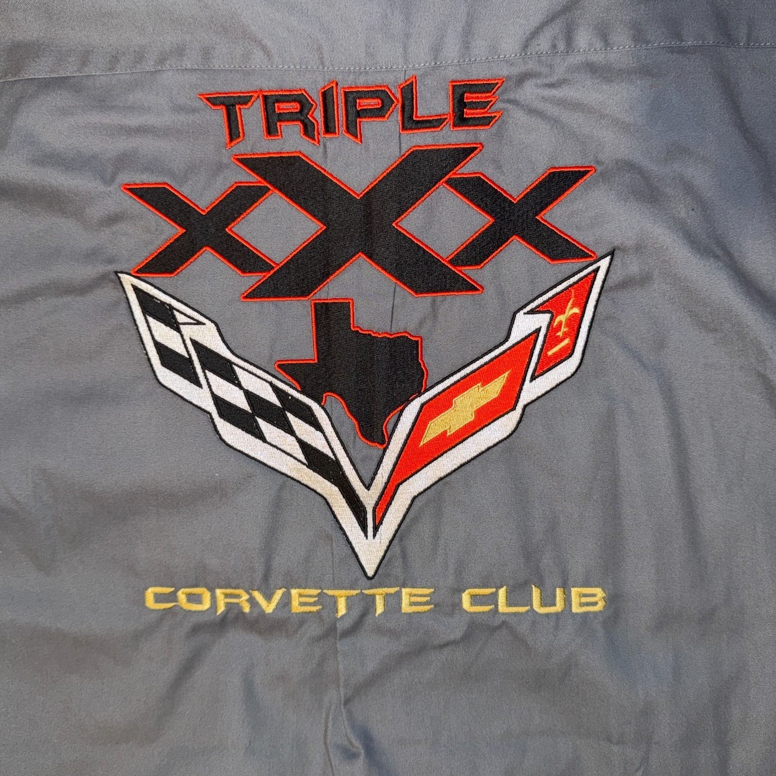 Port Authority Triple X Corvette Club Gray Stitched Logo Shirt - 2XL Long S Size US XXL / EU 58 / 5 - 6 Thumbnail