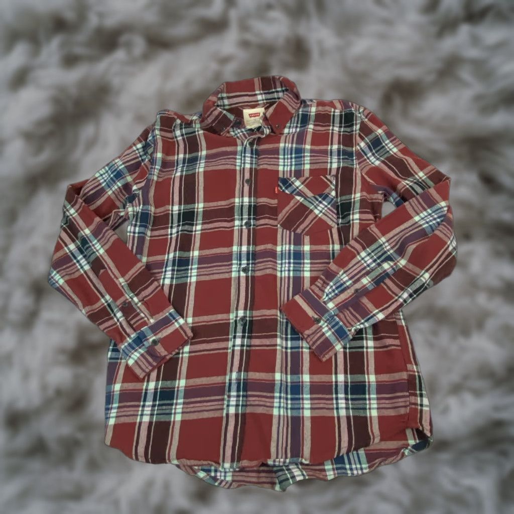 Levi's VINTAGE Levi's Flannel Shirt Mens Size M Plaid Long Sleeve Button-Up Top Casual Cotton Size US M / EU 48-50 / 2 - 1 Thumbnail