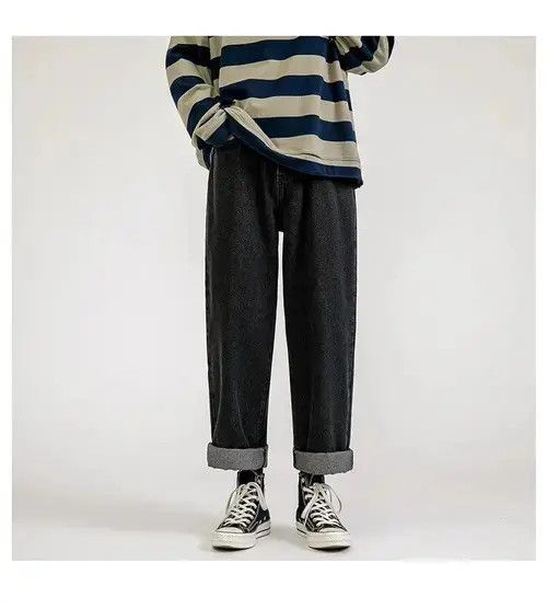 Japanese Brand Black Color Straight-leg Denim Pant Size US 29 - 2 Thumbnail