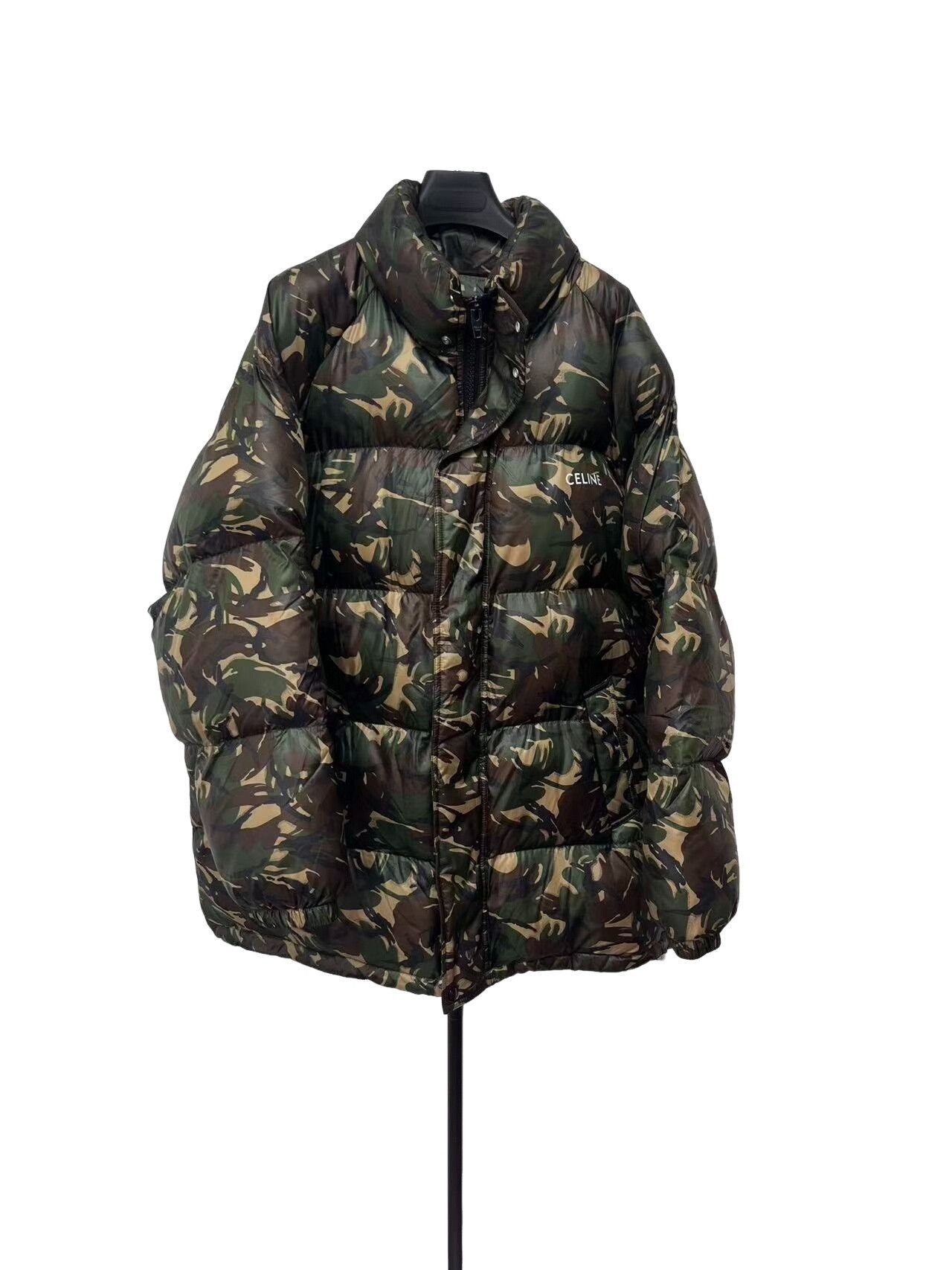 Celine Celine Camo Logo Puffer Jacket 50 Size US M / EU 48-50 / 2 - 1 Thumbnail