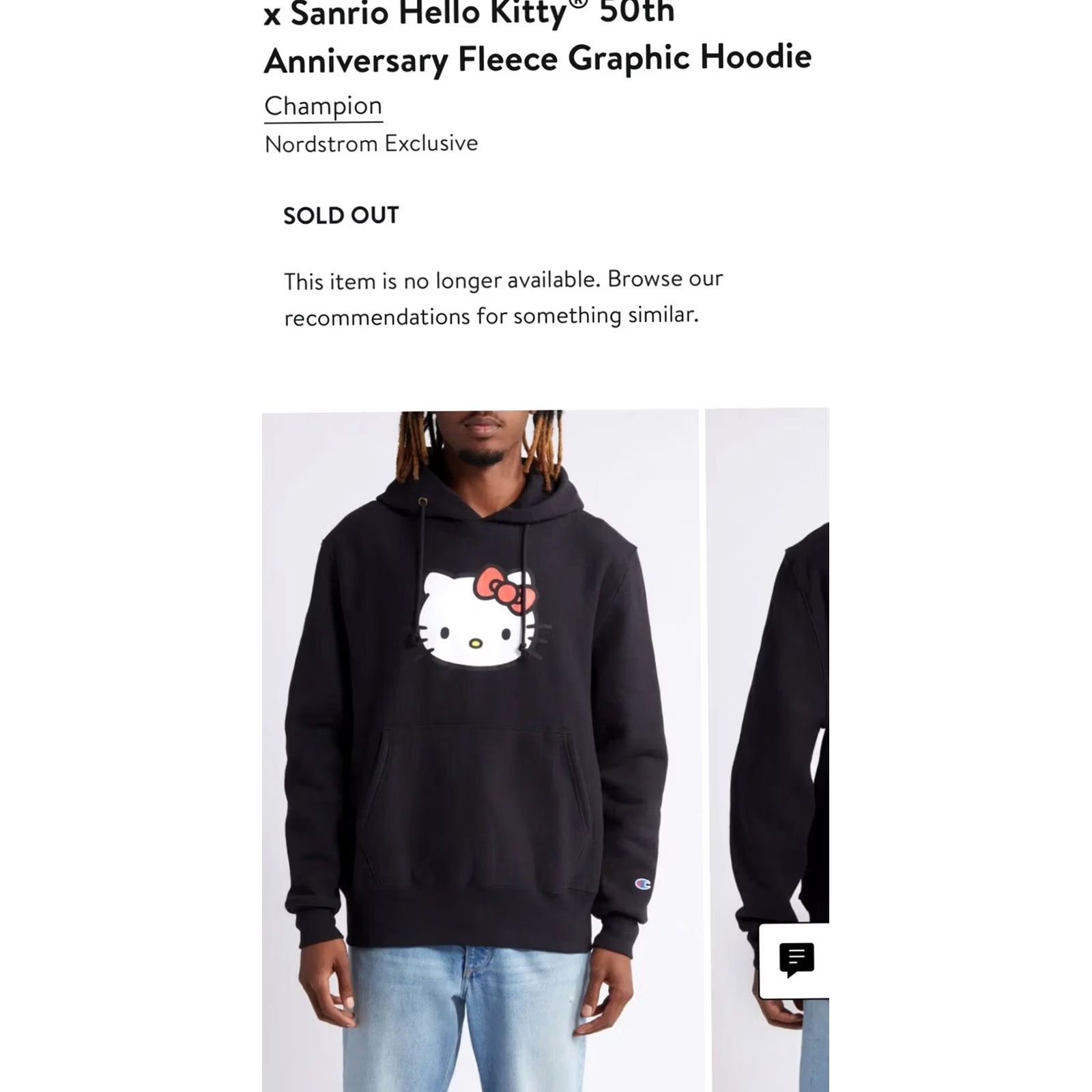 Vintage Champion Reverse Weave Hoodie XXL NWT Sanrio Hello Kitty 50th Anniversary Black Fleece Pullover Mens Size US XXL / EU 58 / 5 - 7 Thumbnail