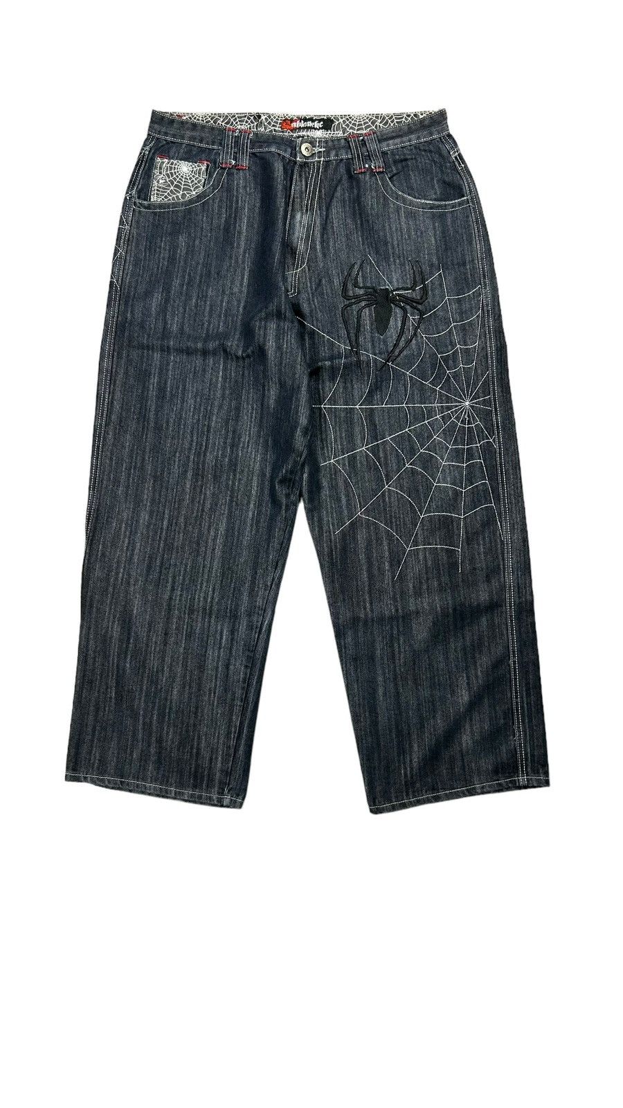 Archive crashed spider denim pants Y2K