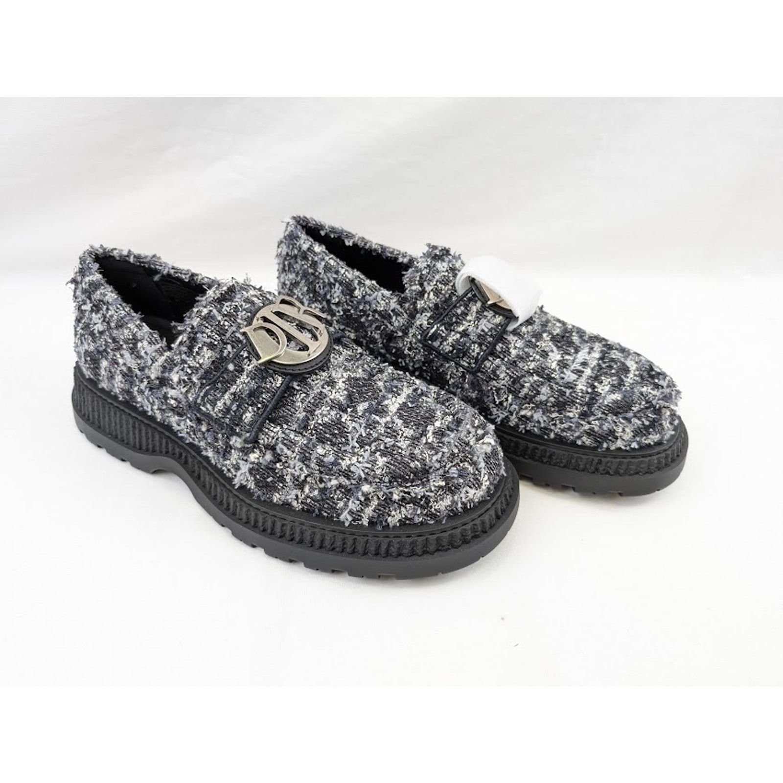 Dior o1rshd1 Buffalo Loafers Fabric in Navy Blue Size US 11 / EU 44 - 12 Thumbnail