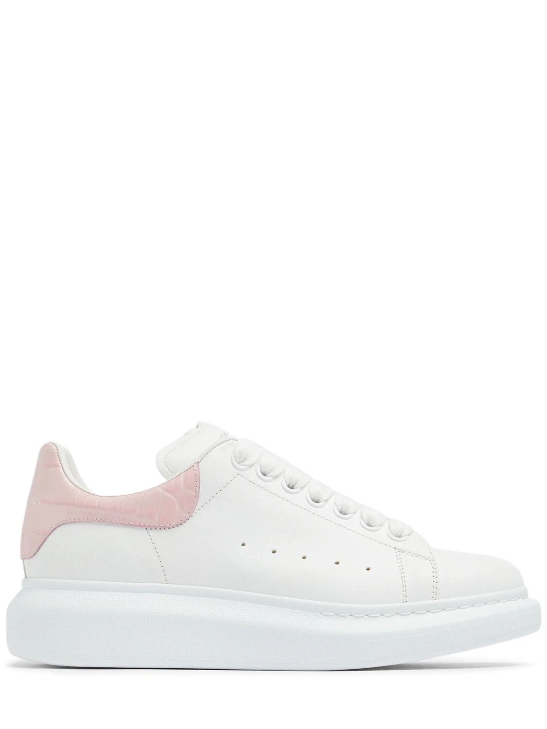McQueen Oversized Women's Wht/Pnk Leather Sneakers