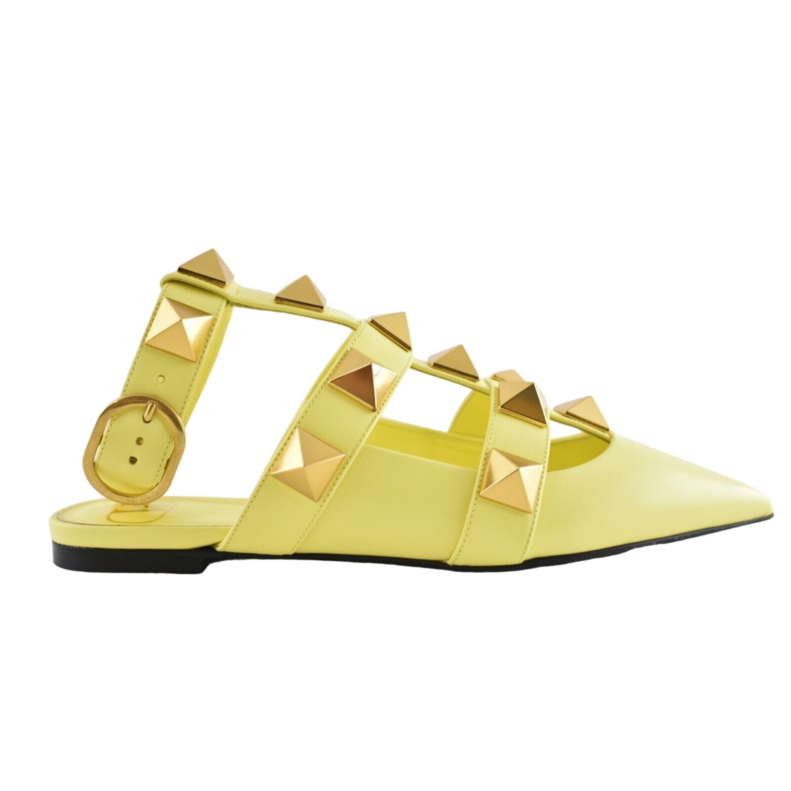 Valentino Rockstud Roman Stud Ankle Strap Ballet Ballerina Flat 36 Size US 6 / IT 36 - 2 Thumbnail
