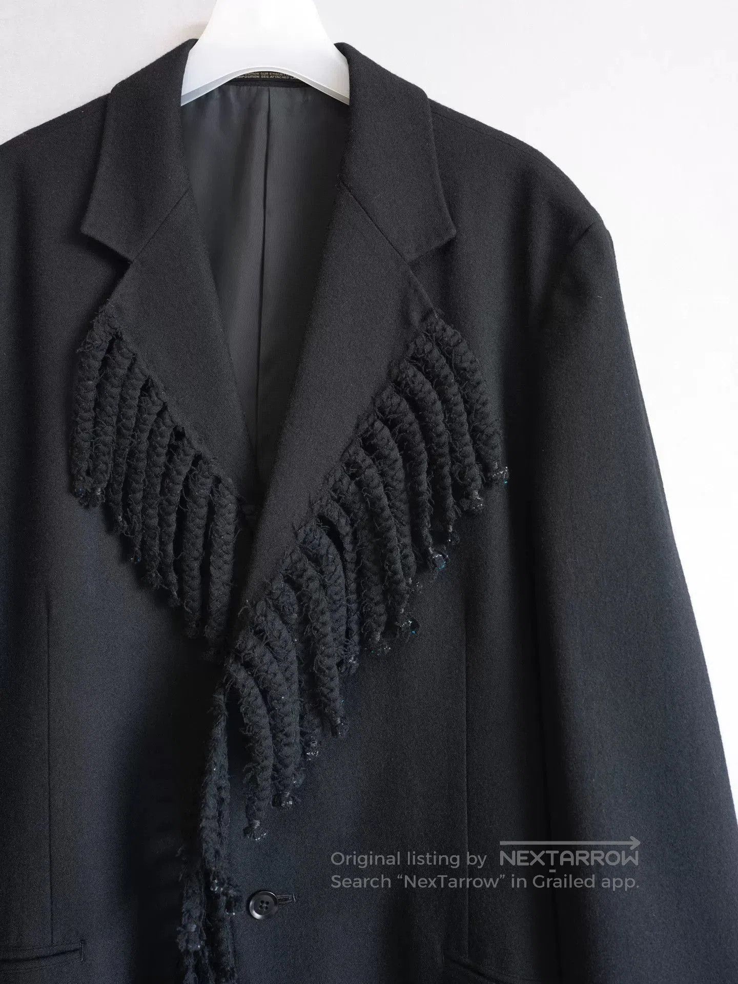 Yohji Yamamoto Yohji Yamamoto Fringed Black Jacket. Size S / US 4 / IT 40 - 3 Thumbnail