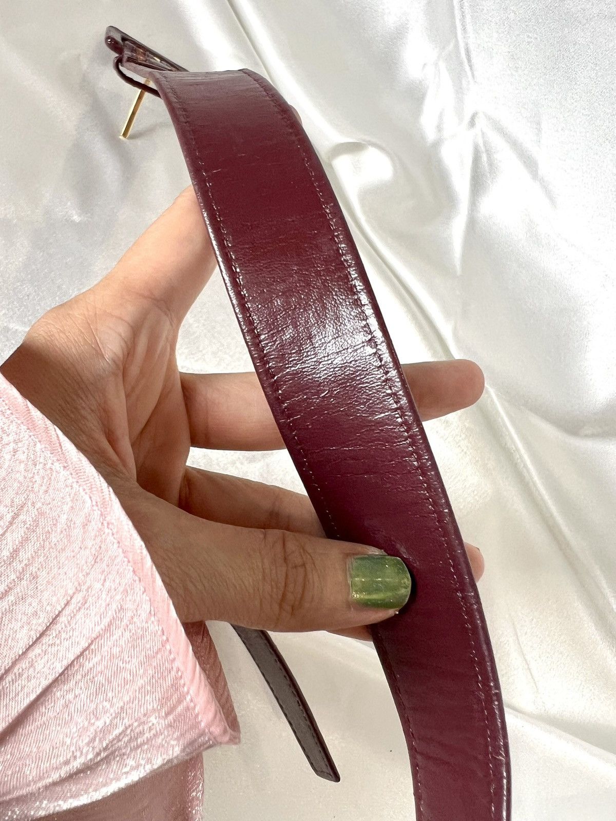 Dior Dior Leather Belt – Burgundy/Beige Monogram Size ONE SIZE - 12 Thumbnail
