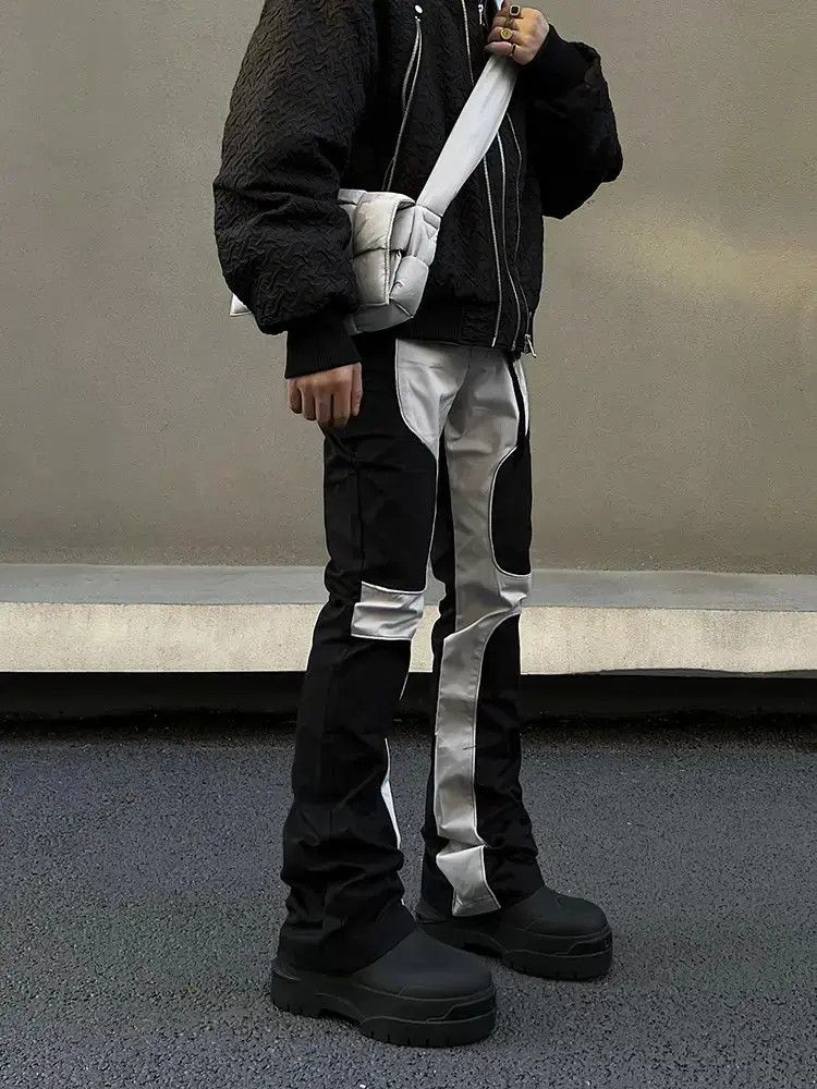 Japanese Brand × Vintage Splicing black and white straight leg pants Size US 32 / EU 48 - 1 Thumbnail